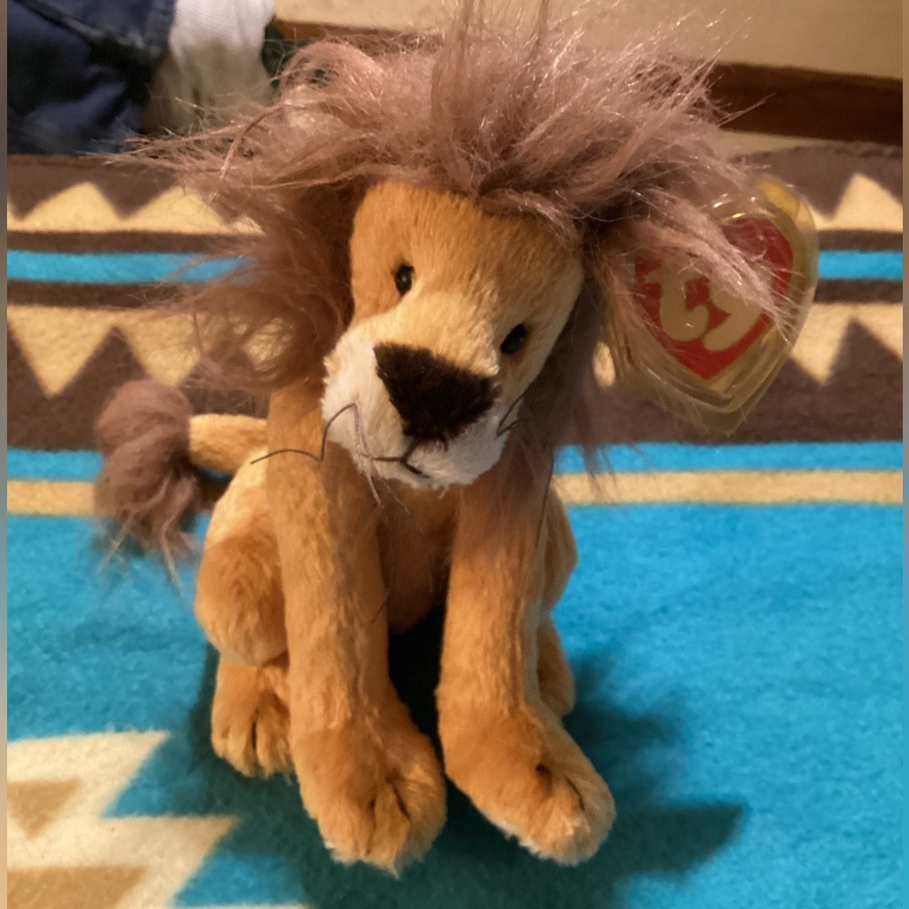 Ty Kingston Attic Treasures Plush Stuffed Animal Lion Toy Vintage with Tags